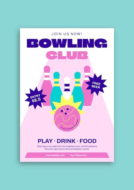 Free Vector Bowling Flyer Template Design