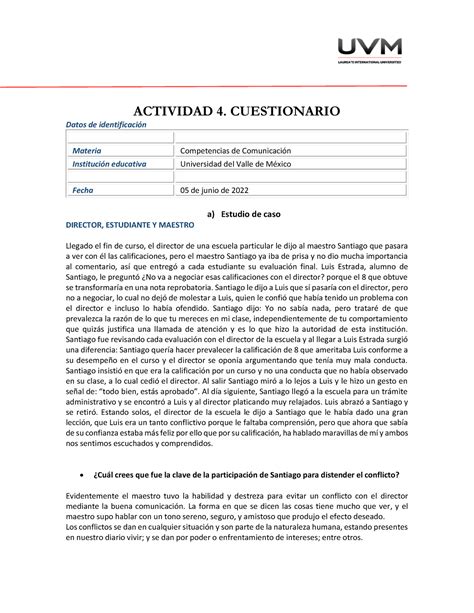 Act Cuestionario Cu L Crees Que Fue La Clave De La Participaci N De