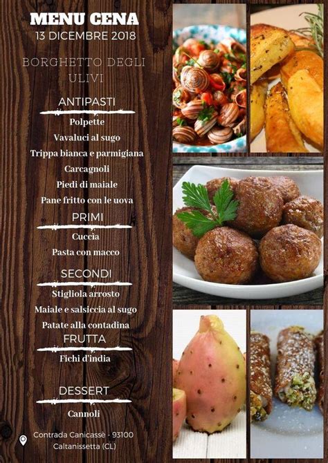 Menu Da Agriturismo Borghetto Degli Ulivi Ristorante Caltanissetta Sp