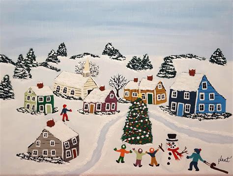 Oh Christmas Tree folk art painting, folk art, original art, acrylic ...