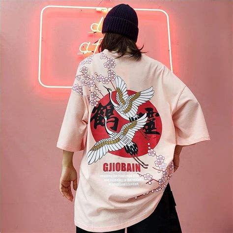 Harajuku Summer Crane Oversized T Shirt Free Shipping Swintly