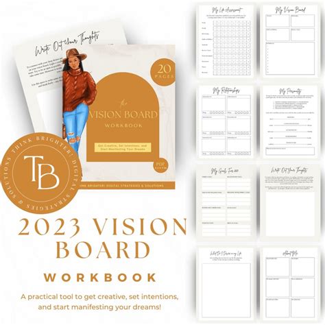 Vision Board Workbook Abundance Checks Engagement Pregnancy