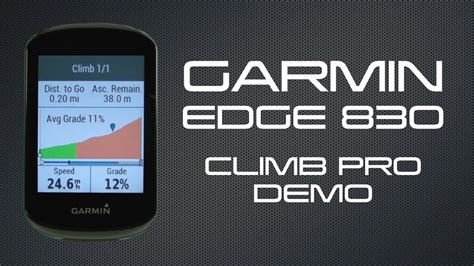 Garmin Edge 830 ClimbPro Demo YouTube