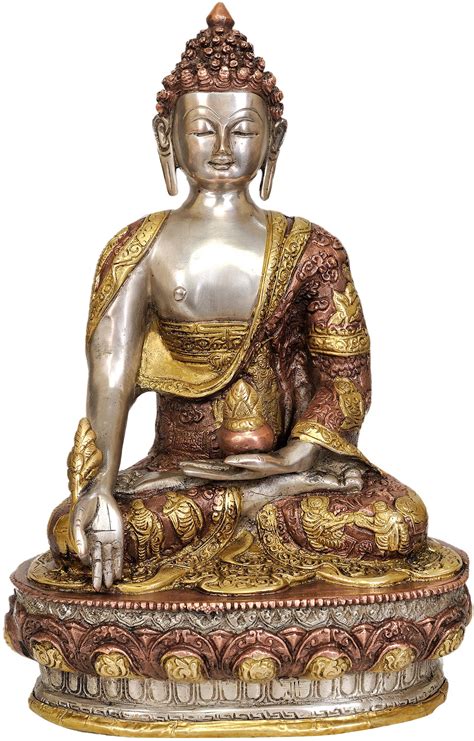 Tibetan Buddhist Deity Medicine Buddha In Brass Handmade Made