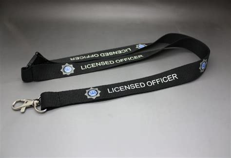 Sia Licensed Officer Black Neck Lanyard With Logo Hw172 Hire