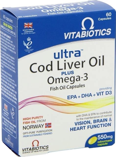 Vitabiotics Ultra Cod Liver Oil Plus Omega 3 60 κάψουλες Skroutz Gr