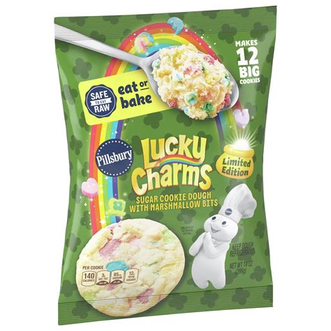 Pillsbury Ready To Bake Cookie Dough Limited Edition Lucky Charms Sugar Cookie Dough With