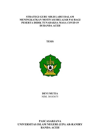 Pascasarjana Universitas Islam Negeri Uin Ar Raniry Banda Aceh