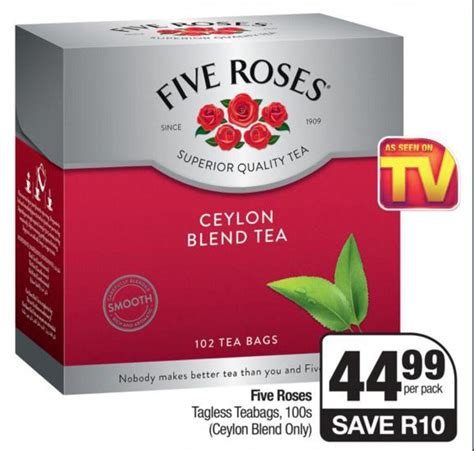 Five Roses Tagless Teabags S Ceylon Blend Only Offer At Spar