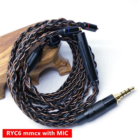 1.2m DIY 교체 Mmcx 케이블, 마이크 포함, 3.5mm 실버 도금, RY4S plus mmcx 이어폰 케이블 용 ...