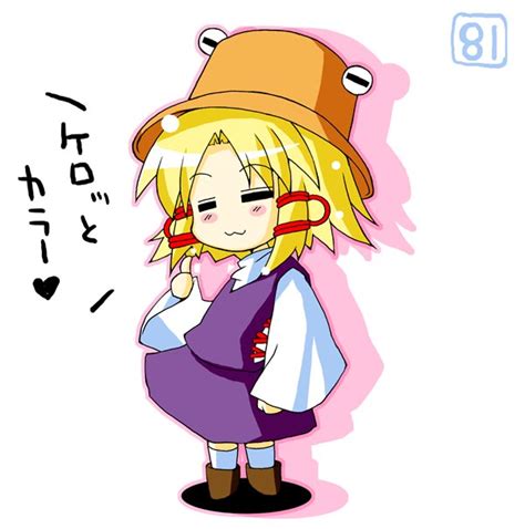 Safebooru 3 Blonde Hair Chibi Hair Ribbon Hat Kneehighs Moriya