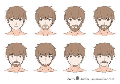 How to Draw Anime Facial Hair Beards & Mustaches - AnimeOutline