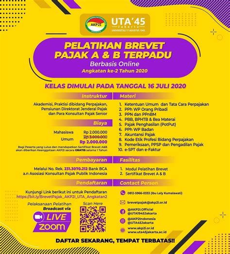 Pelatihan Brevet Pajak A B Terpadu Berbasis Online Pt Ladfanid