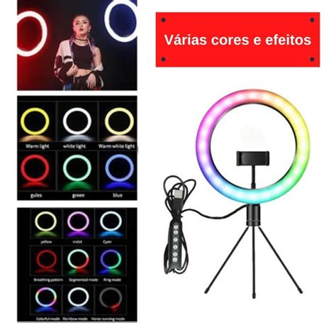 Ring Light Anel Led Luz Iluminador Rgb Colorido Hing Light Frete grátis