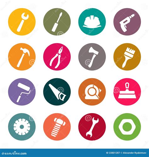 Tools Icon Set Stock Vector Illustration Of Putty Measure 33801287