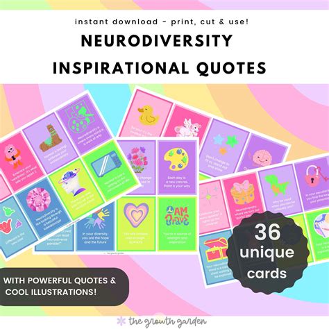 Neurodiversity Inspirational Quotes Neurodivergent Affirmation Cards Etsy