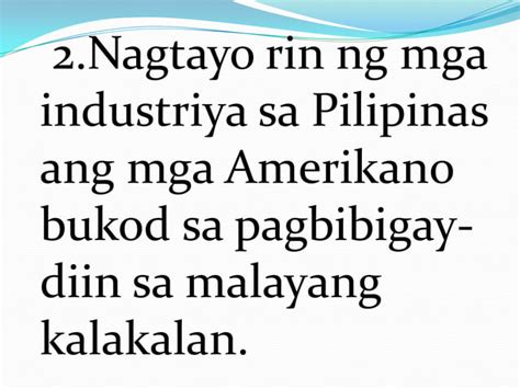 Mga Patakarang Pangkabuhayan Sa Panahon Ng Amerikano PPT