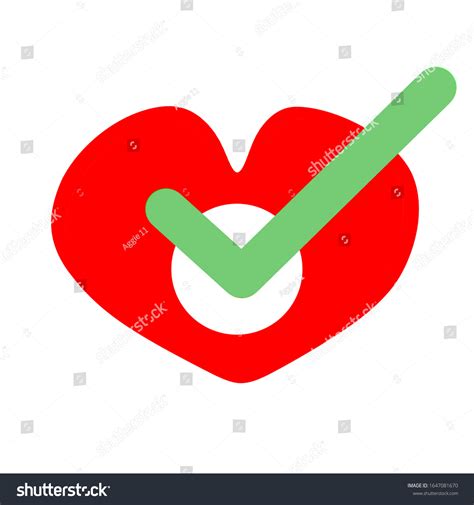 Check Mark Heart Illustration Isolated On Stock Illustration 1647081670