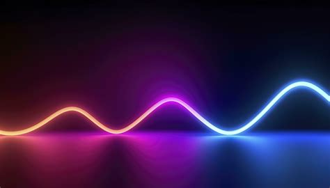 3d Rendering The Abstract Background Of Colorful Neon Wavy Lines Glowing In The Dark Modern