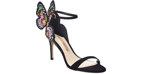 Sophia Webster Chiara Embellished Mid Suede Sandal In Black Blue Lyst