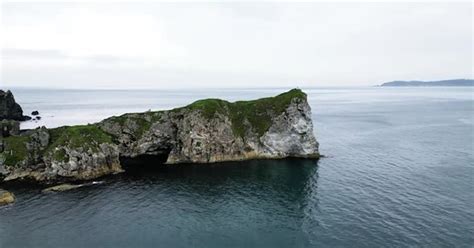 Spectacular Aerial View of Kinbane Castle, Northern Ireland.Tranquil ...