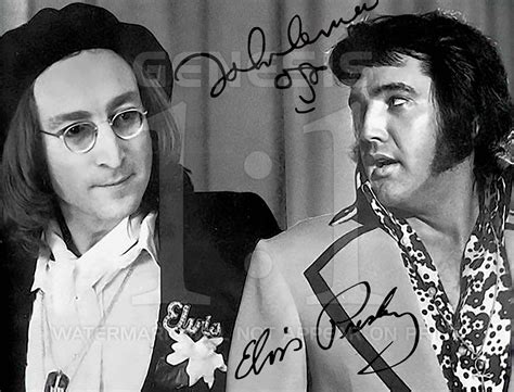 John Lennon Beatles Signed Photo Elvis Presley Autograph Poster 8 5x11