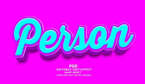 Psd Person 3d Bearbeitbare Texteffekt Photoshop Vorlage Premium PSD Datei