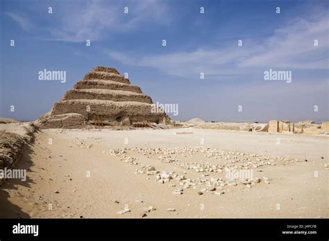 Step Pyramid Sakkara Of The Pharaoh Djoser Egypt Sakkara Stock Photo