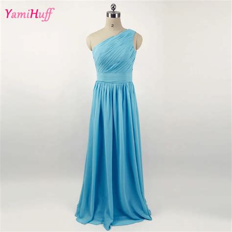 Turquoise Cheap African Bridesmaid Dresses Long One Shoulder Real Photo