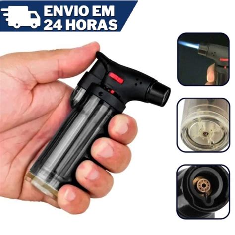 Mini Maçarico Culinário Super Portátil À Gás Recarregavel Travamento de