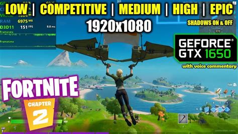 GTX 1650 Fortnite Chapter 2 Season 1 1080p All Settings YouTube