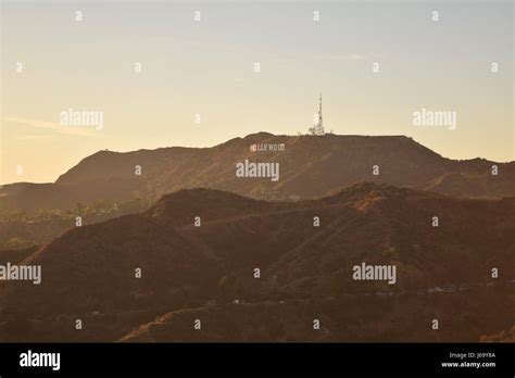 Hollywood sign at sunset Stock Photo - Alamy