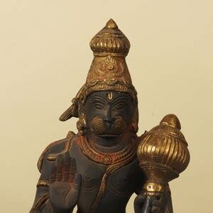 Antique Finish Hanuman Statue Brass Bajrang Bali Idol Pavan Putra