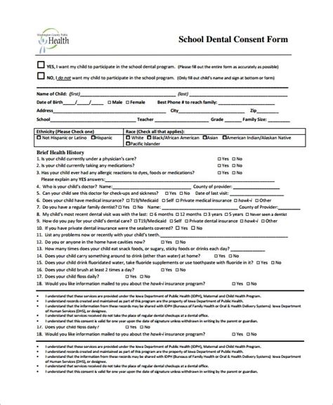 Free Sample Dental Consent Forms In Pdf Consent Forms Dental