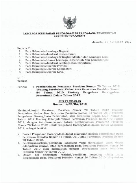 Surat Edaran Pengadaan Barang Dan Jasa Pdf