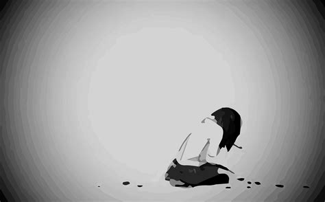 Sad Anime Girl Black and White Wallpapers - Top Free Sad Anime Girl ...