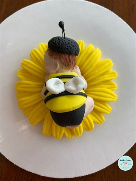 Sunflower Bumble Bee Baby Shower Cake Topper Yellow Peony Baby Etsy