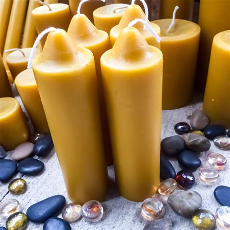 Pure Organic Beeswax Large Taper Candle Wide Pure Beeswax Taper