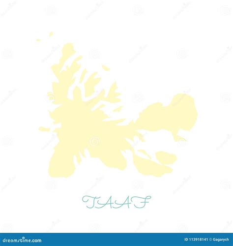 TAAF Region Map Colorful With White Outline Stock Vector