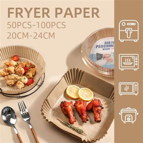 Air Fryer Paper Cm Pcs Pcs Disposable Liner Round Square Baking