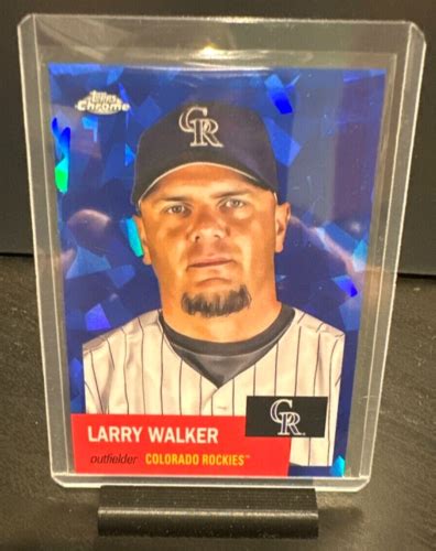 Larry Walker Blue Atomic Refractor Sp Chrome Platinum