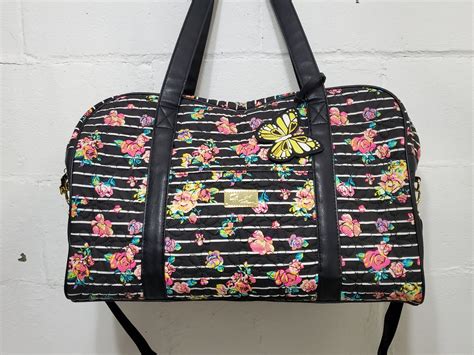 Buy Discounted Luv BETSEY JOHNSON Lg Quilted Floral Striped Weekender