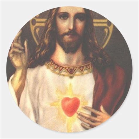 Sacred Heart Of Jesus Classic Round Sticker Zazzle