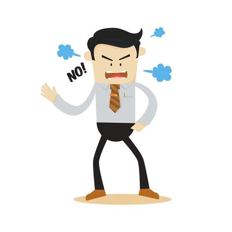 Angry businessman cartoon character | Premium Vector