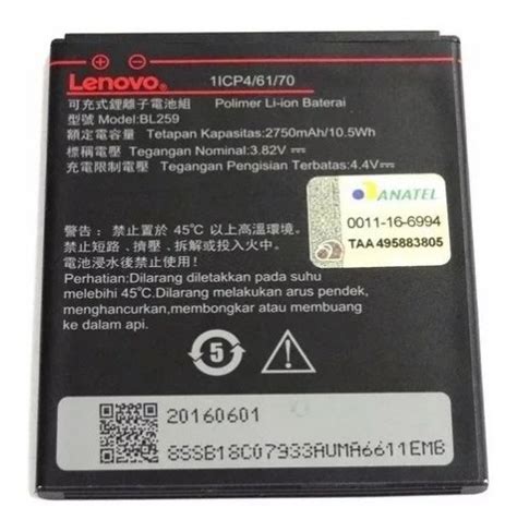 Bateria Bl259 2750mah Lenovo Vibe C2 K10a40 K10 A40 Bl 259 R 75 00