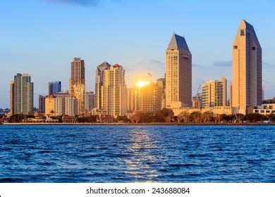 San Diego Skyline Sunset Ca Stock Photo 243688084 | Shutterstock