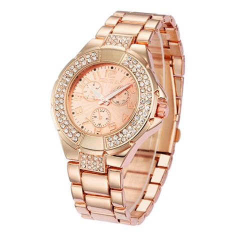 2016 Wholesale Fashion Rhinestone Geneva Watch Hot Sale Alloy Watches Women Man Rhinestone Watch