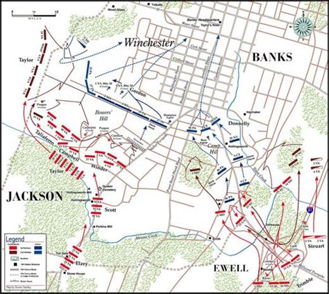 Map Of The First And Second Battle Of Winchester In Frederick County