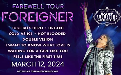 Foreigner Farewell Tour 2024 Uk Amil Maddie