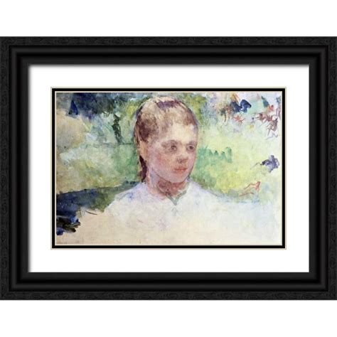 Cassatt Mary 14x11 Black Ornate Wood Framed With Double Matting Museum